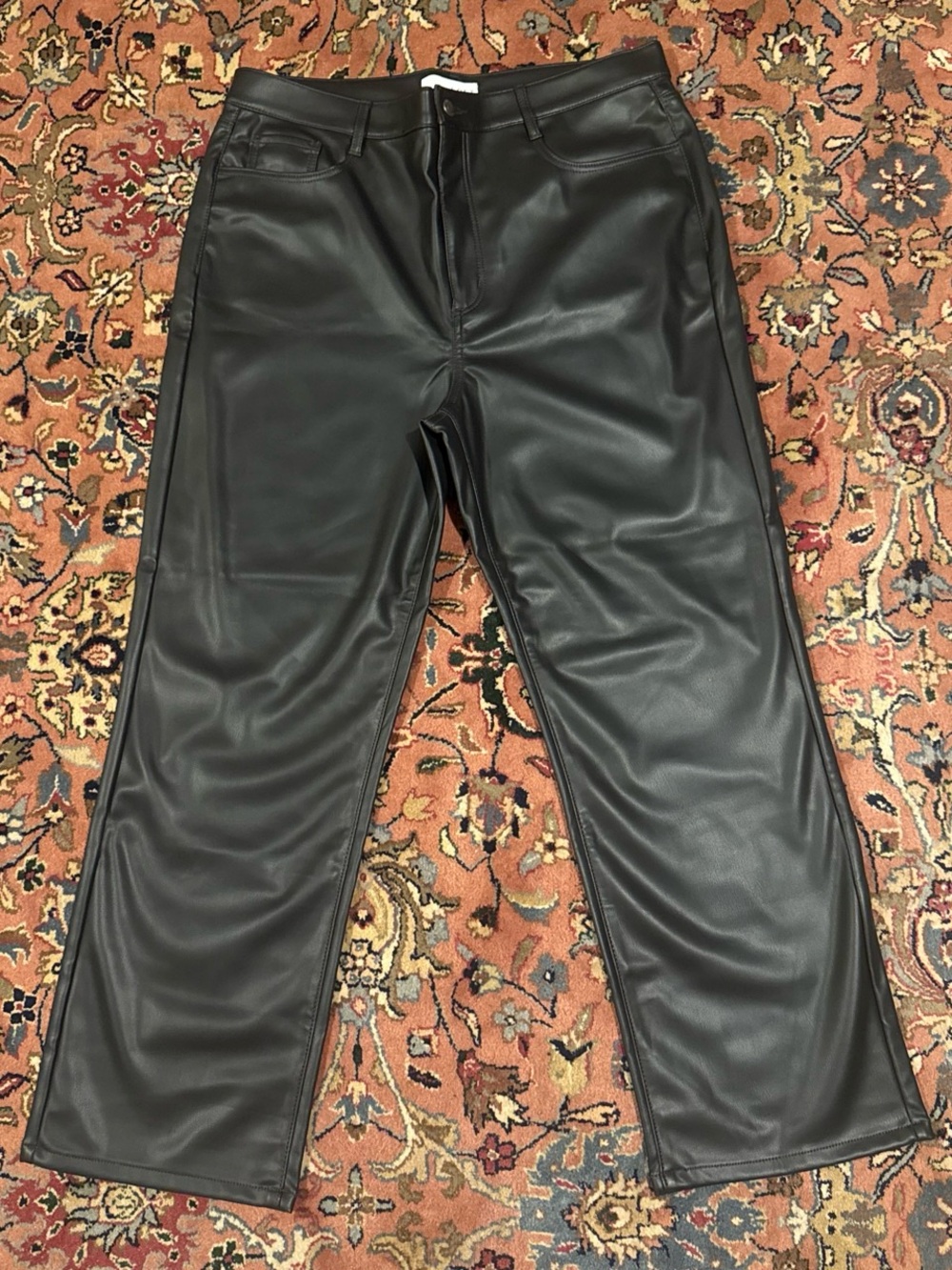 LOFT Black Faux Leather High-Rise Skinny Jeggings